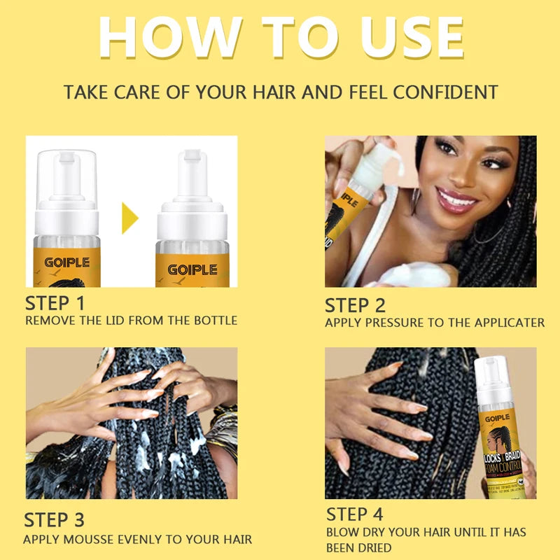 Braiding Gel Strong Hold Neat Braid Gel Hair Braid Gel for Braids Hair Mousse for Braids Styling Product Braid Mousse