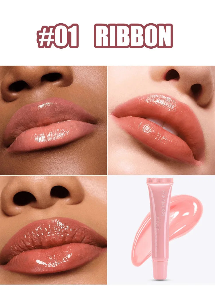 1pcs Soft Tube Mirror Lip Gloss Lip Oil Nude Brown Plumping Lip Gloss Moisturising Transparent Lipgloss Beauty Cosmetics Makeup