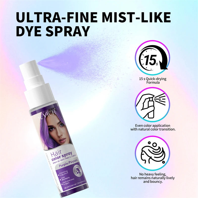 New Hair Color Spray 30ml Temporary Diy Hair Dye Spray Halloween Party Costume Instant Hair Styling Spray Disposable Hair Tools