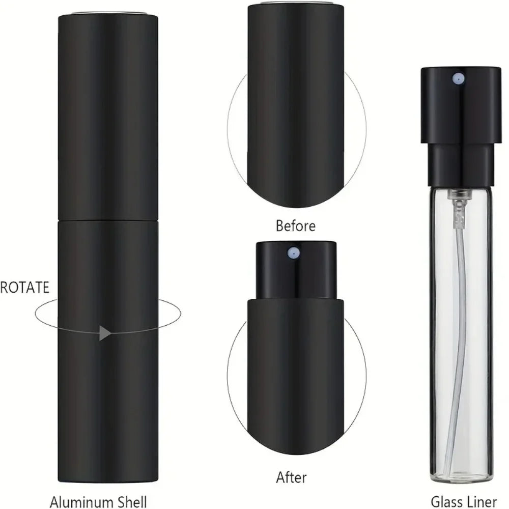10ml Travel Perfume Sprayer Refillable Empty Dispenser Bottle Mini Cologne Atomizer Black Portable Cosmetics Container