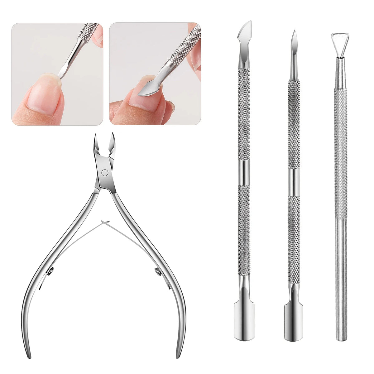 1/4Pcs Nippers Nail Manicure Scissors Cuticle Clippers Trimmer Dead Skin Remover Pedicure Stainless Steel Cutters Tool Cuticle
