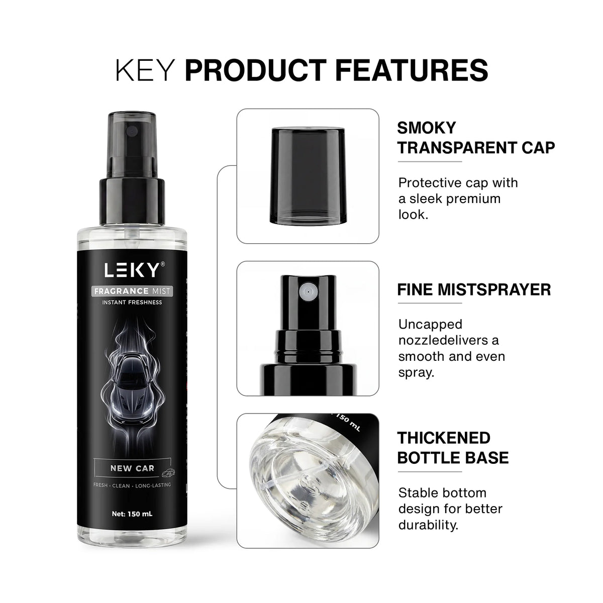 LEKY 150ML Multi-Scents Fragrance Spray Portable Air Freshener for Car And Home Long-Lasting Romantic Scent Atmosphere