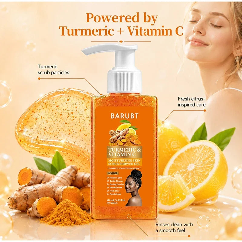 Vitamin C Brightening Body Wash Exfoliating Shower Gel Aloe Vera Moisturizing Skin Polish Gentle Deep Cleansing Daily Skincare