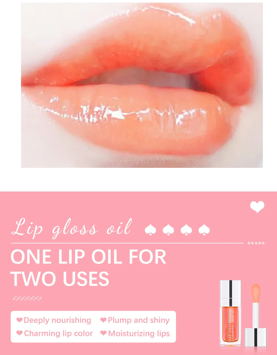 Crystal Jelly Moisturizing Lip Oil Plumping Lip Gloss Makeup Sexy Plump Lip Glow Oil Tinted Lip Plumper