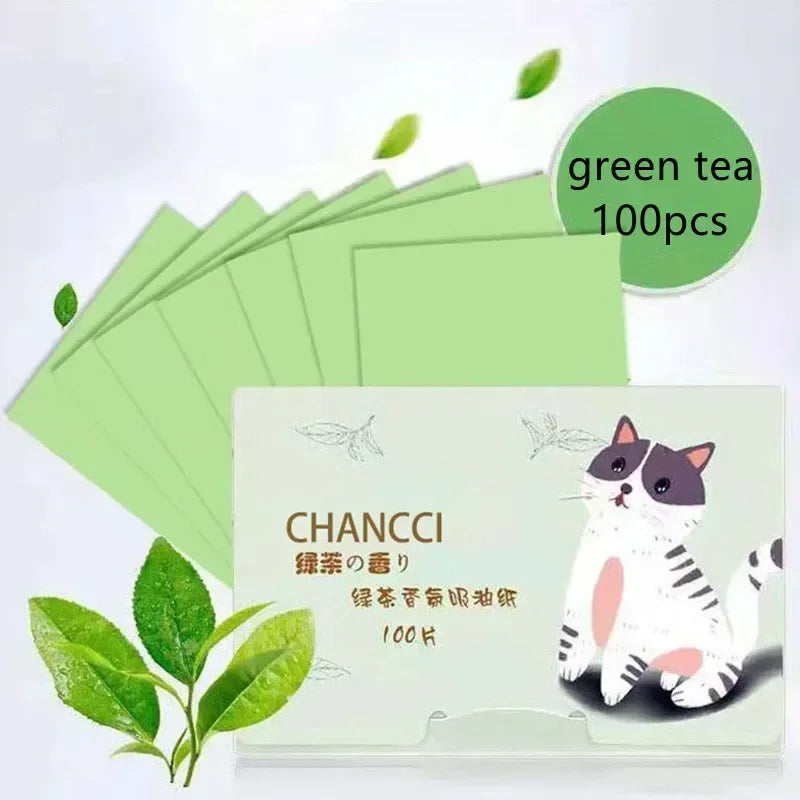 100Pcs/box Face Oil Protable Blotting Paper Matting Face Wipes Face Cleanser Oil Control Oil-absorbing Facial Towel Tools