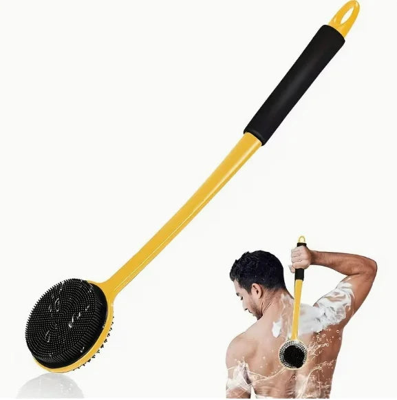 Silicone Long-Handled Bath Brush Massage Back Scrubber Gadget for Bathing - Easy to Hold And Comfortable to Use