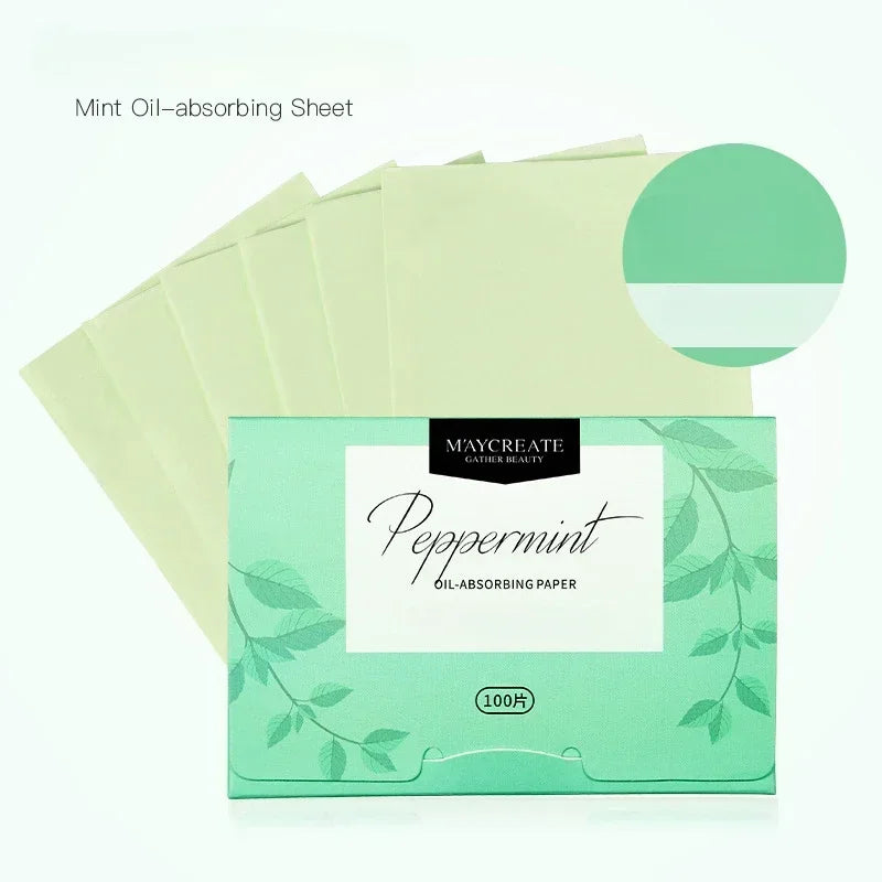 100Pcs Face Oil Blotting Paper Protable Face Wipes Facial Cleanser Oil Control Oil-absorbing Sheets Blotting Tissue Makeup Tools