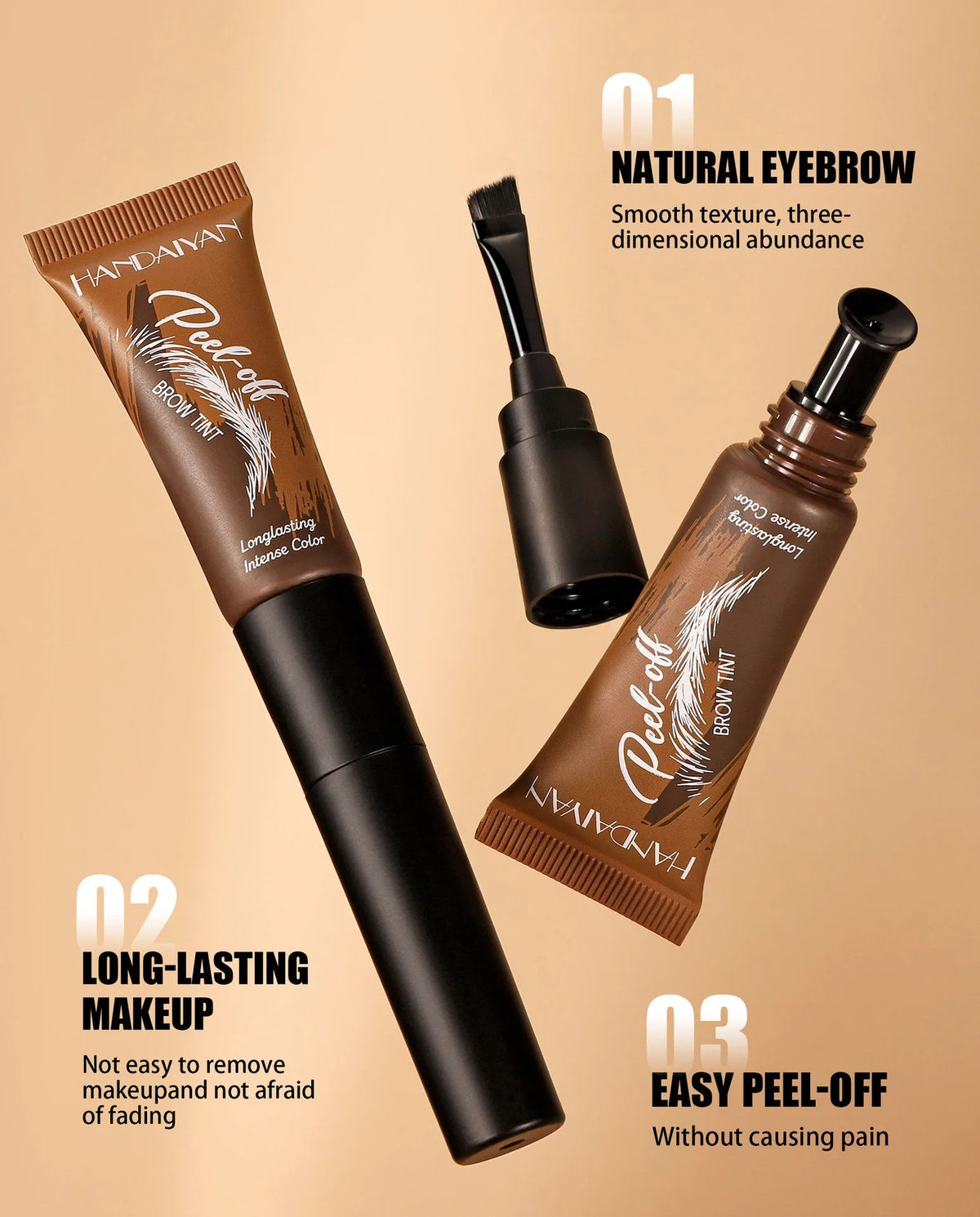 5 Colors Peel Off Eyebrow Gel Semi Permanent Brow Tint Waterproof Lasting Tattoo Peel Off Eyebrow Gel Tint Natural Brows Makeup