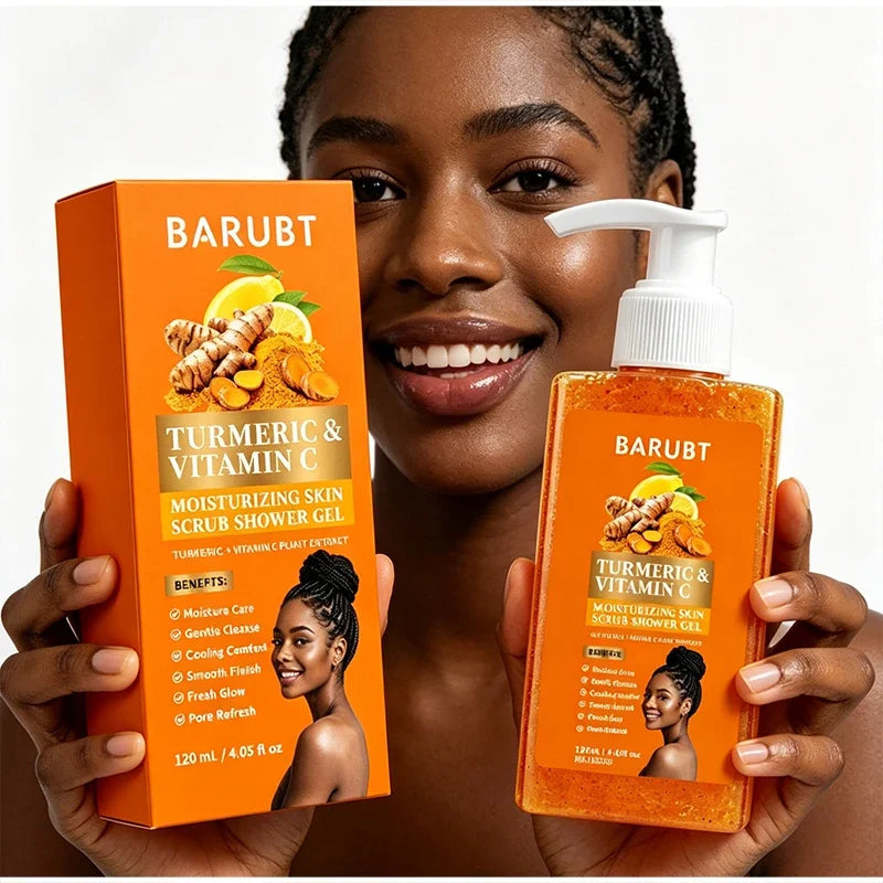 Vitamin C Brightening Body Wash Exfoliating Shower Gel Aloe Vera Moisturizing Skin Polish Gentle Deep Cleansing Daily Skincare