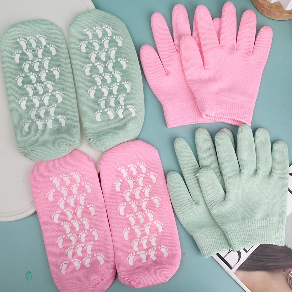Reusable Silicone Moisturizing Mask Socks Exfoliating Anti Crack Protective Gloves Dry Dead Skin Remover Tools Hand Foot Care