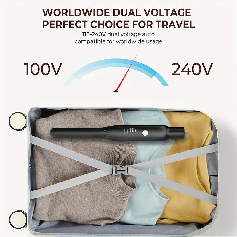 2-in-1 Mini Hair Straightener & Curler - Ceramic Fast Heating 140-220°C - Portable Flat Iron for Short Hair Travel Styling