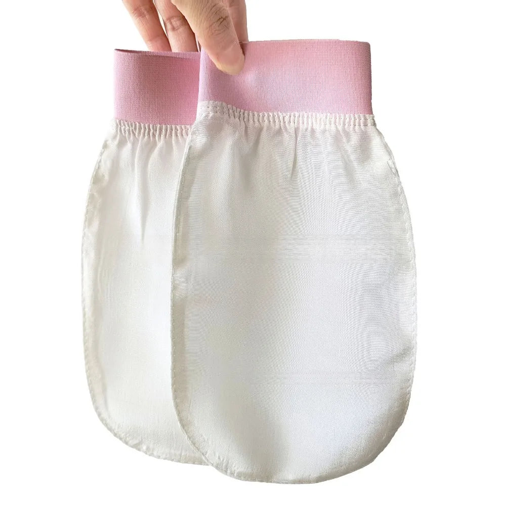 1PC 100% Silk Exfoliating Face Wash Beauty Towel Soft Exfoliating Skin Bath Scrub Silk Bath Face Wash Gloves Bathing Accessories