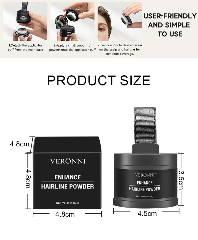 VERONNI Hairline Line Shadow Contouring Powder-Hair Repairing and Shadow Filling Powder Forehead Hairline Replacement Makeup