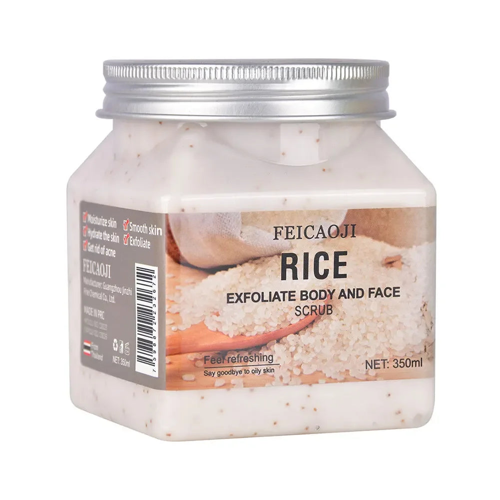 350ml Big Bottle Body Skin Scrub Deep Cleansing Face Exfoliating Hydrating Scrub Fruit Scented Mud Exfoliating Gel Body Lotion