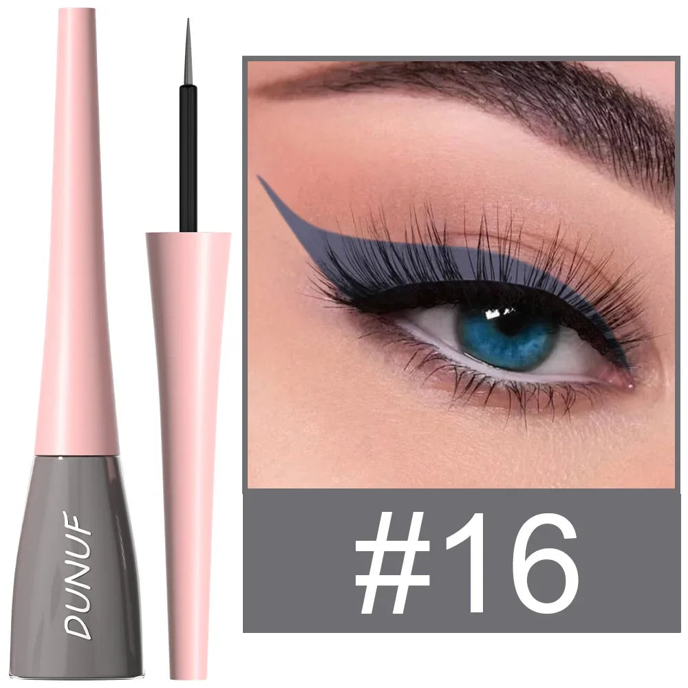 Matte Dark Green Liquid Eyeliner Pencil Waterproof Makeup Colorful Liquid Eye Liner Ultra-thin Long-Lasting Quick-Dry Eye Liner