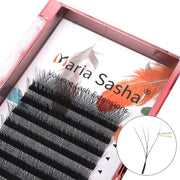 MARIA 4D W Shaped Beam Eyelash Extensions Patch Russian Private Label Wholesale Clusters Easy Fan Volume Lashes Makeup
