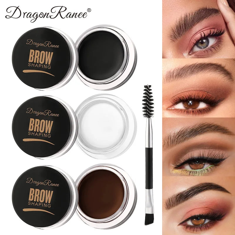 White Bushy Eyebrow Gel - European & American Style, Long-lasting Setting Pomade Soap Wax, Volumizing Sculpting Eyebrow Pen for