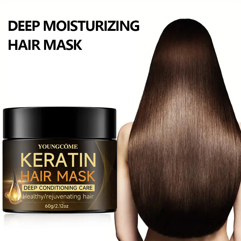 Keratin Hair Mask Moisturizer Conditioner Soft Smooth Frizz Damaged Hair Care Repair Damaged Hair Restore Shine Hair Mask