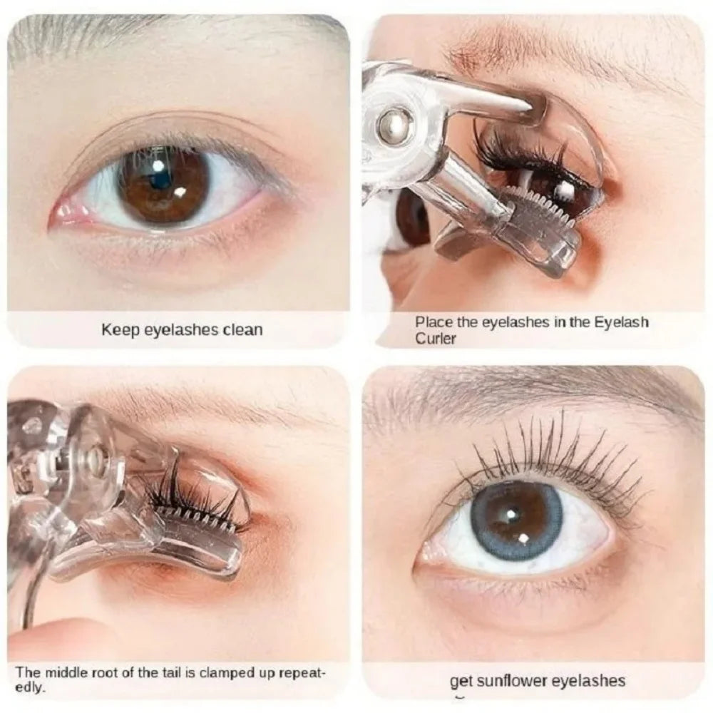 Dual-Type Eyelash Curler with Comb Long-lasting eyelash curler Wide Partial Clip Options Waterproof Natural Curl eye makeup tool