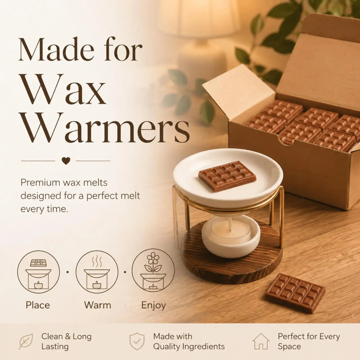 Strong Scent Wax Melts Chocolate Shape, Long Lasting Scented Wax Cubes for Home Fragrance, Bedroom Living Room Decor Gift