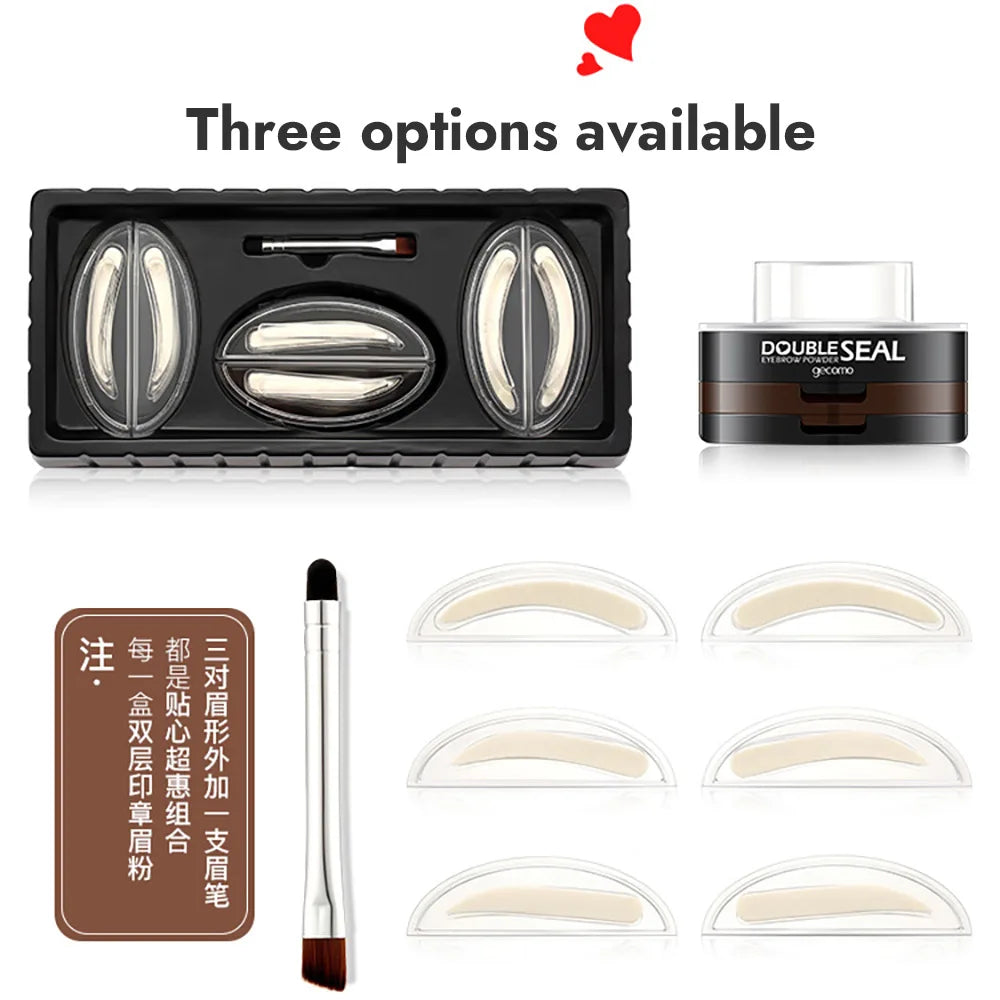 Double-layer two-color lazy seal eyebrow powder waterproof and sweat-proof beginner eyebrow drawing