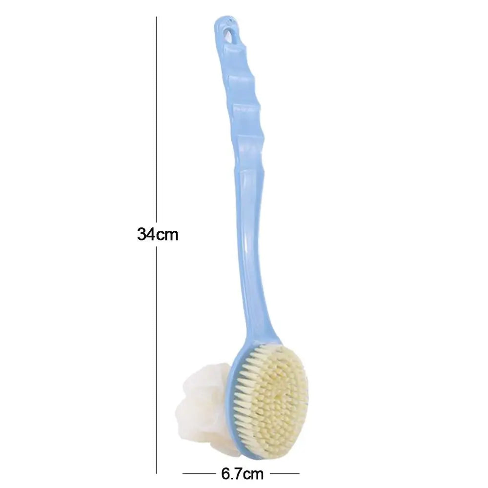 Gentle Long Spa Handle Shower Body Brush Back Scrubber Anti Slip with Hanging Hole for Body
