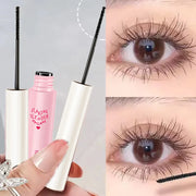 Silk Fiber Curling Mascara, Ultra-Fine Brush, Lengthening & Volumizing, Waterproof, Smudge-Proof, Long-Lasting, Unisex, Eye Safe