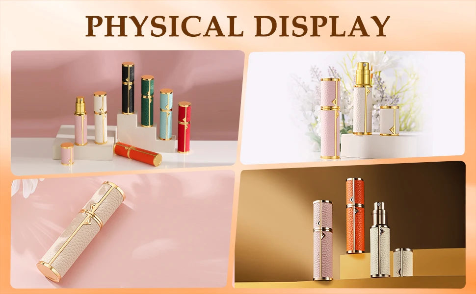 5ml PU Leather Mini Perfume Atomizer Bottle Sprayer Suitable for Boarding Tight Sealing Travel Customized Refillable Bottles
