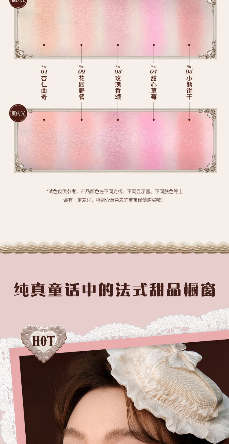 FLOWER KNOWS THE SWEETIE BEAR COLLECTION Silk Satin Blush Powder For Cheeks Contour Face Bunny Garden Blush Natural Matte Finish