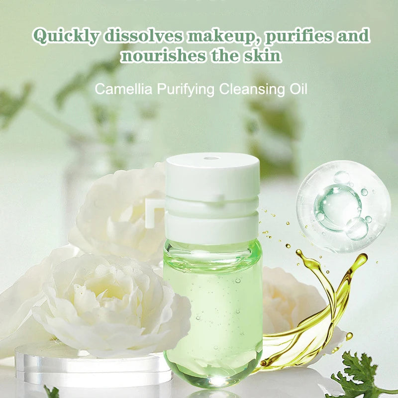 「7/10/30Pcs Cleansing Oil Camellia Secondary Facial Cleanser Deep Gentle Cleansing Travel Portable Single Makeup Remover Oil」