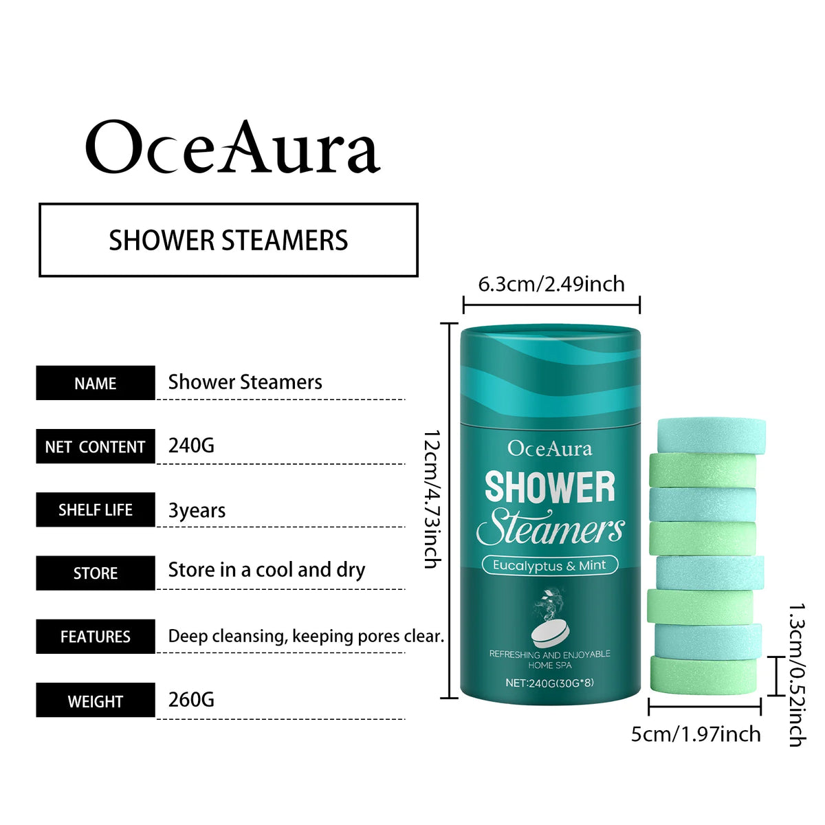OceAura Shower Steamers Aromatherapy Home Spa Lavender Rose Relax Body Mental Relaxation Bath Products Shower Steamers Tablets