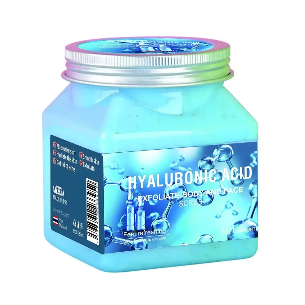 350ml Big Bottle Body Skin Scrub Deep Cleansing Face Exfoliating Hydrating Scrub Fruit Scented Mud Exfoliating Gel Body Lotion