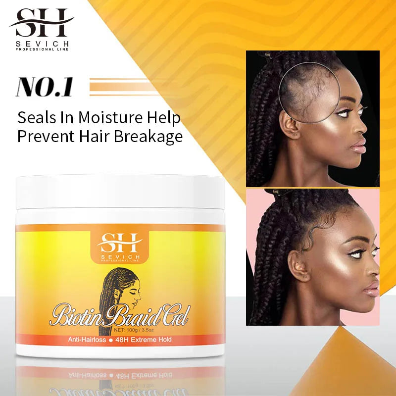 Styling Braiding Gel Wax Strong Hold Pomade African Curly Hair Braid Gel Anti Itch Shaping Hair Edge Control Cream Braiding Oil