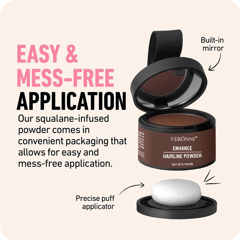VERONNI Hairline Line Shadow Contouring Powder-Hair Repairing and Shadow Filling Powder Forehead Hairline Replacement Makeup