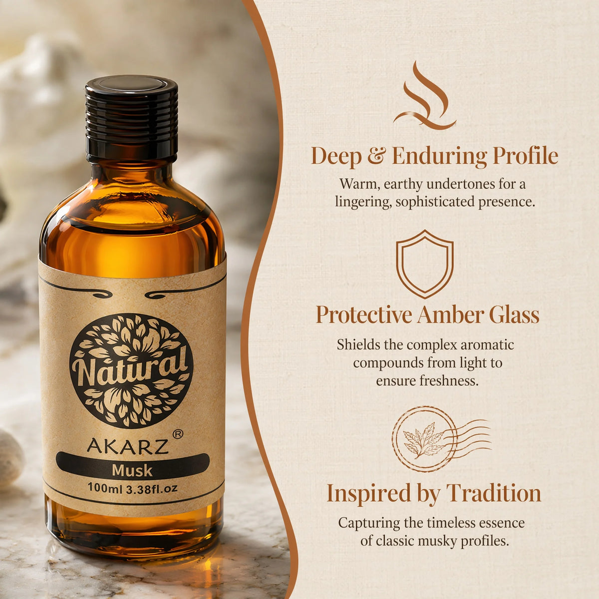 AKARZ Musk Essential Oil Natural Aromatherapy Relieve The Nerve Balance Mood body face care Musk Oil