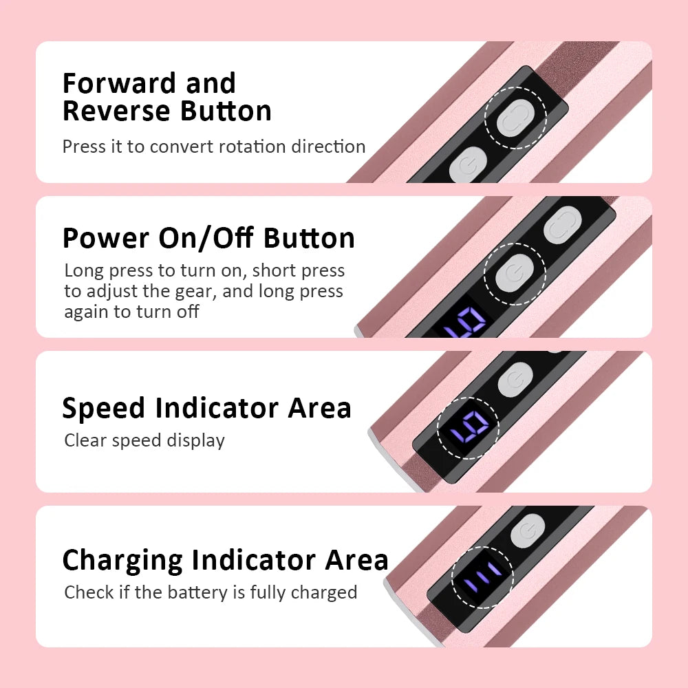 USB Rechargeable Wireless Electric Foot File Cuticle Callus Remover Machine Pedicure Tools Foot Heel Care Tool With Sandpaper