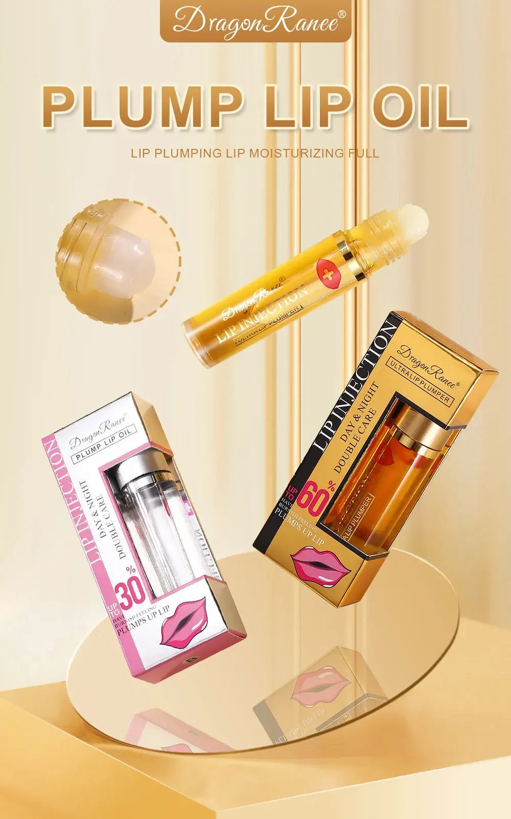 Instant Volumising Lip Plumper Oil Lip Enhancer Lip Gloss Plumping Serum Moisturizing Anti-Wrinkle Lipstick Sexy Lip Care Makeup