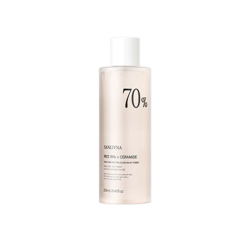 Rice 70 Glow Milky Toner Acne Moisturizing Rice Water Niacinamide Facial Essence Toner Pore Care Korean Skincare Products 250ml