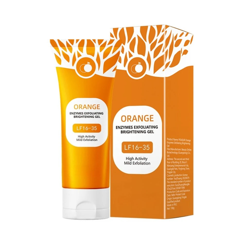 Orange Enzyme Exfoliating Gel, Cleansing Face Dead Skin Body Rub Mud Treasure facial cleanser
