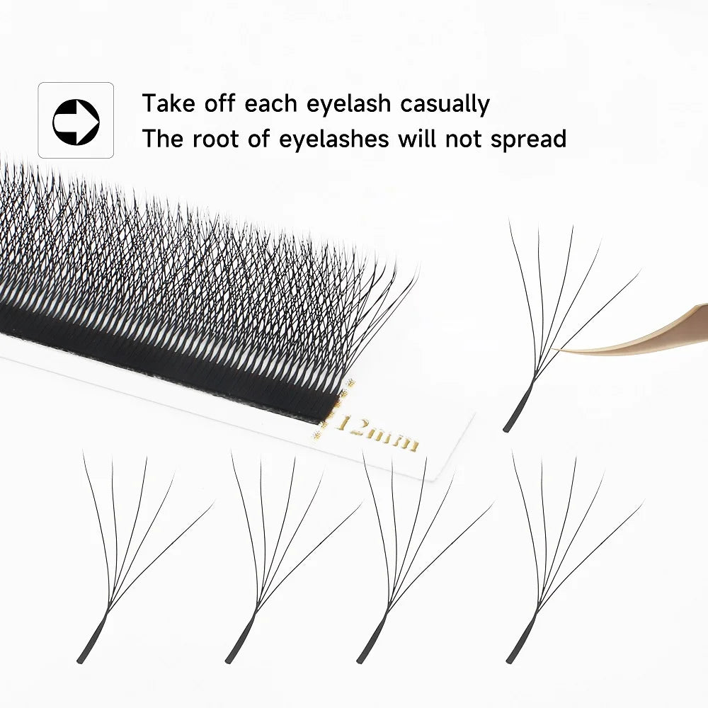 XIUSUZAKI W Shaped Lashes Bloom 2D 3D 4D 5D 6D 7D 8D Automatic Flowering Premade Fans Eyelashes Extensions YY Individual Lashes