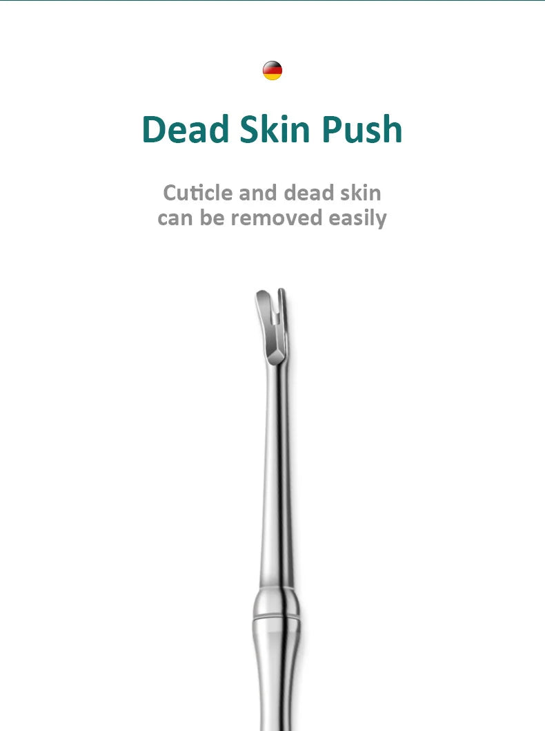 Premium Cuticle Remover Tool: Surgical Grade Stainless Steel Nail Art Manicure Scraper for Dead Skin & Nail Cleaning