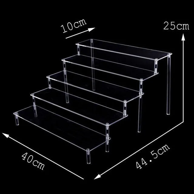 Acrylic Riser Display Shelf,3 Tier Display Stand for Amiibo Funko POP Figures,Cupcake Perfume Organizer Makeup Collection Doll