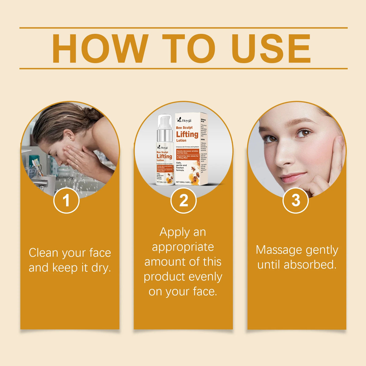 Bee Venom Face Cream Firming & Moisturizing Anti-Wrinkle Day Night Cream Tightening Nourishing Brightening Facial Skin Care 50ml