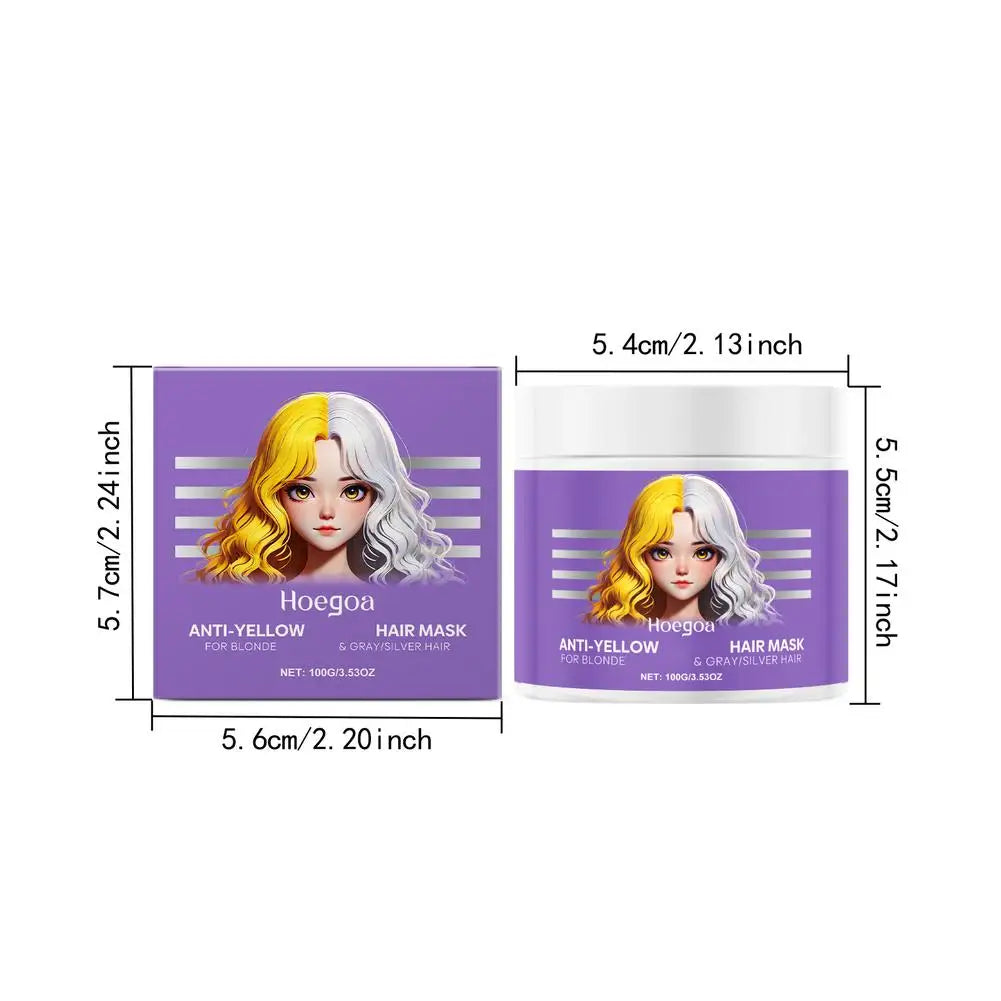 100ml Purple Hair Mask Deep Conditioner For Blonde, Silver And Gray Hair, Keratin Hair Mask Nourish Repair Damaged and Dry Hair