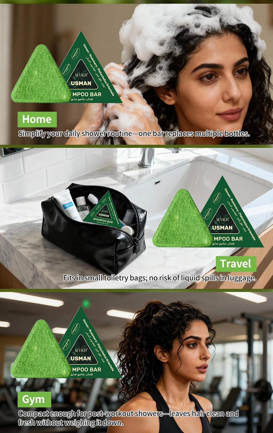 Sevich Usman Grass & Platycladus Shampoo Bar Handmade Solid Soap Strengthens Root Anti Hair Loss Herbal Shampoo Soap Hair Growth