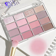 JUJU DREAM 16-Color Earth Tone Eyeshadow Matte & Shimmer Palette, Lying Silkworm Brightener for Soft Daily Makeup