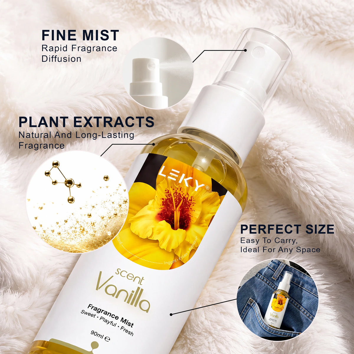 90ml Portable premium home and car fragrance spray, long-lasting fragrance, perfect for home, car, office, hotel, wedding, gifts