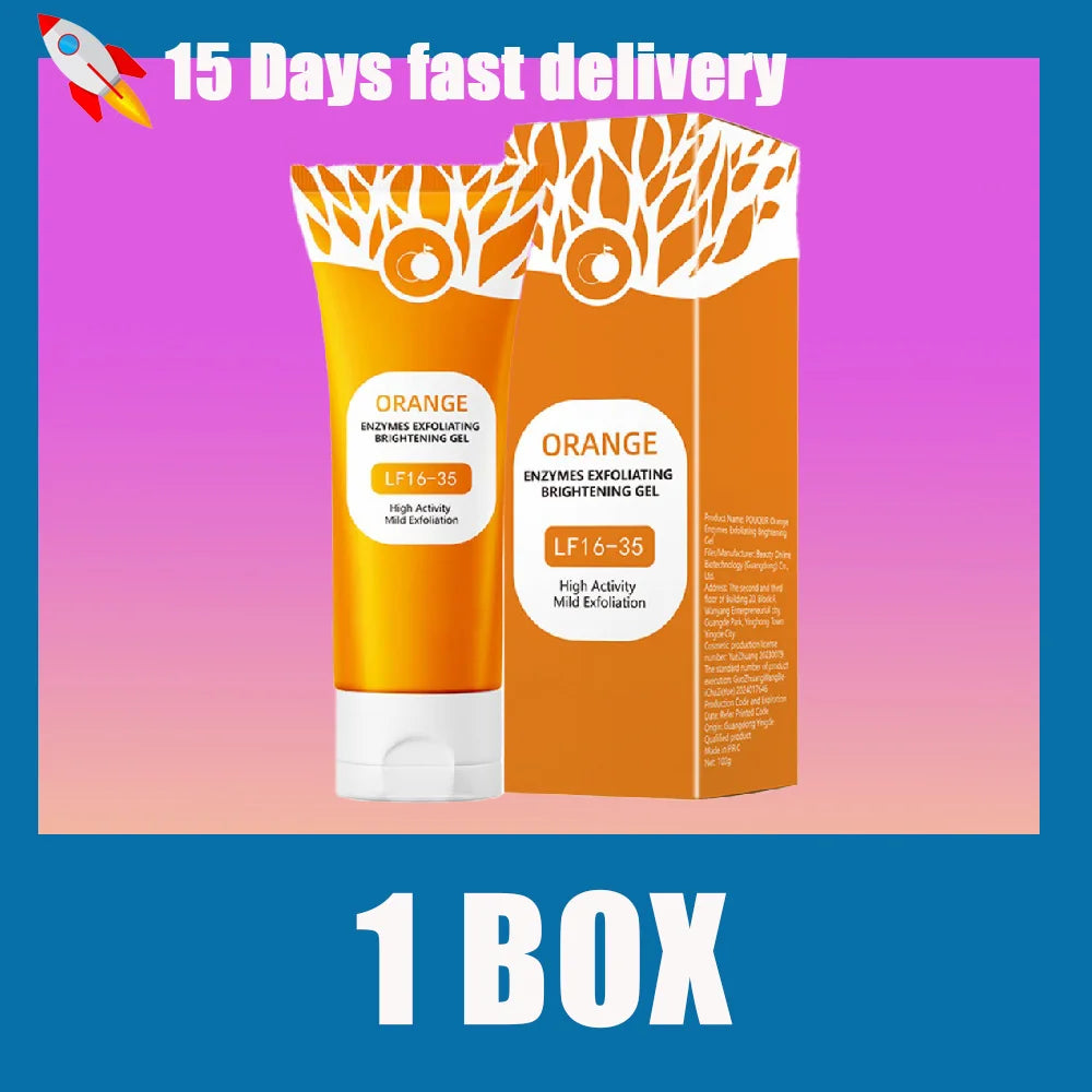 Orange Enzyme Exfoliating Gel, Cleansing Face Dead Skin Body Rub Mud Treasure facial cleanser