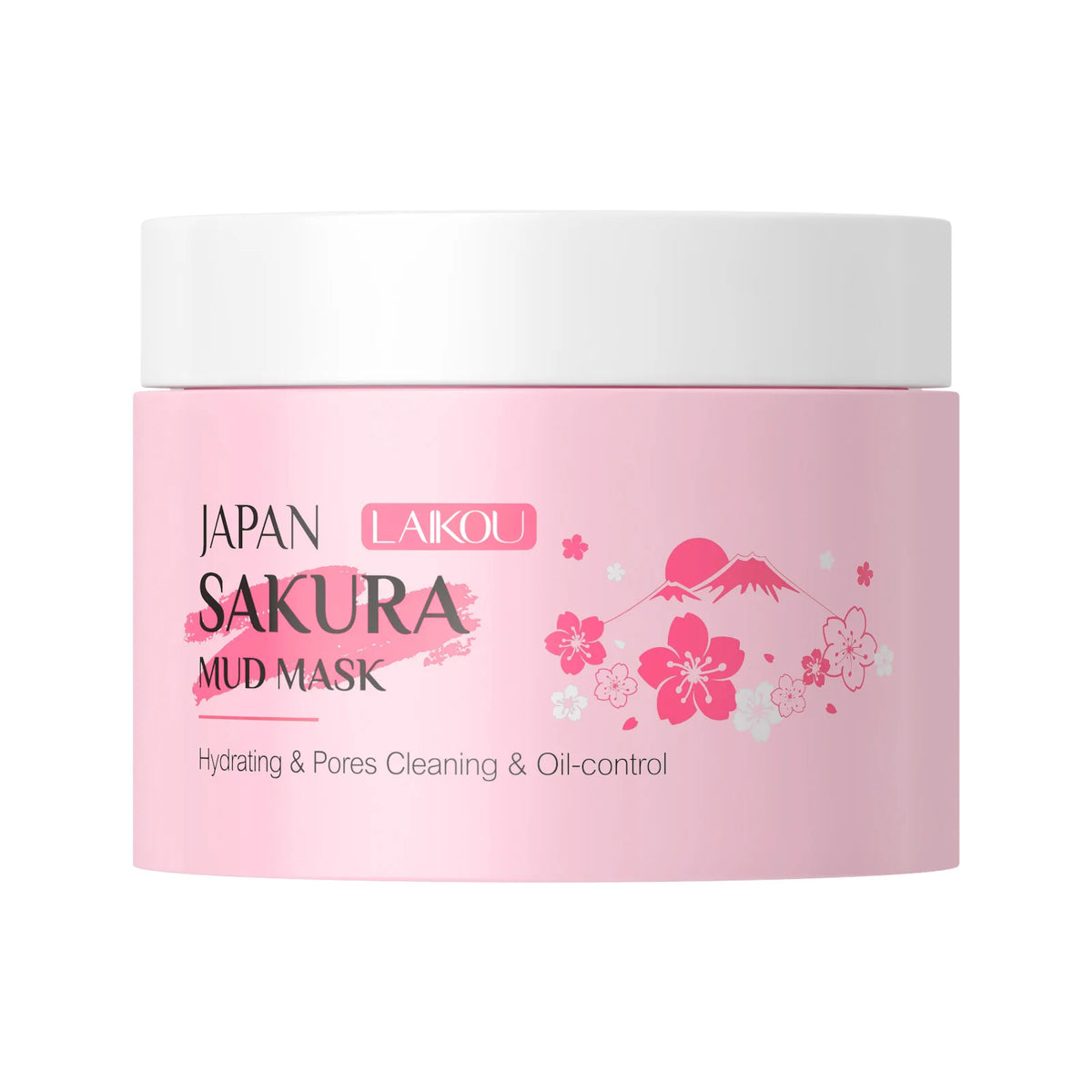 Laikou Sakura Mud Mask Deep Cleansing Oil Control Balance Antioxidan Shrink Pores Remove Blackheads Refreshing Facial Mask90/25g