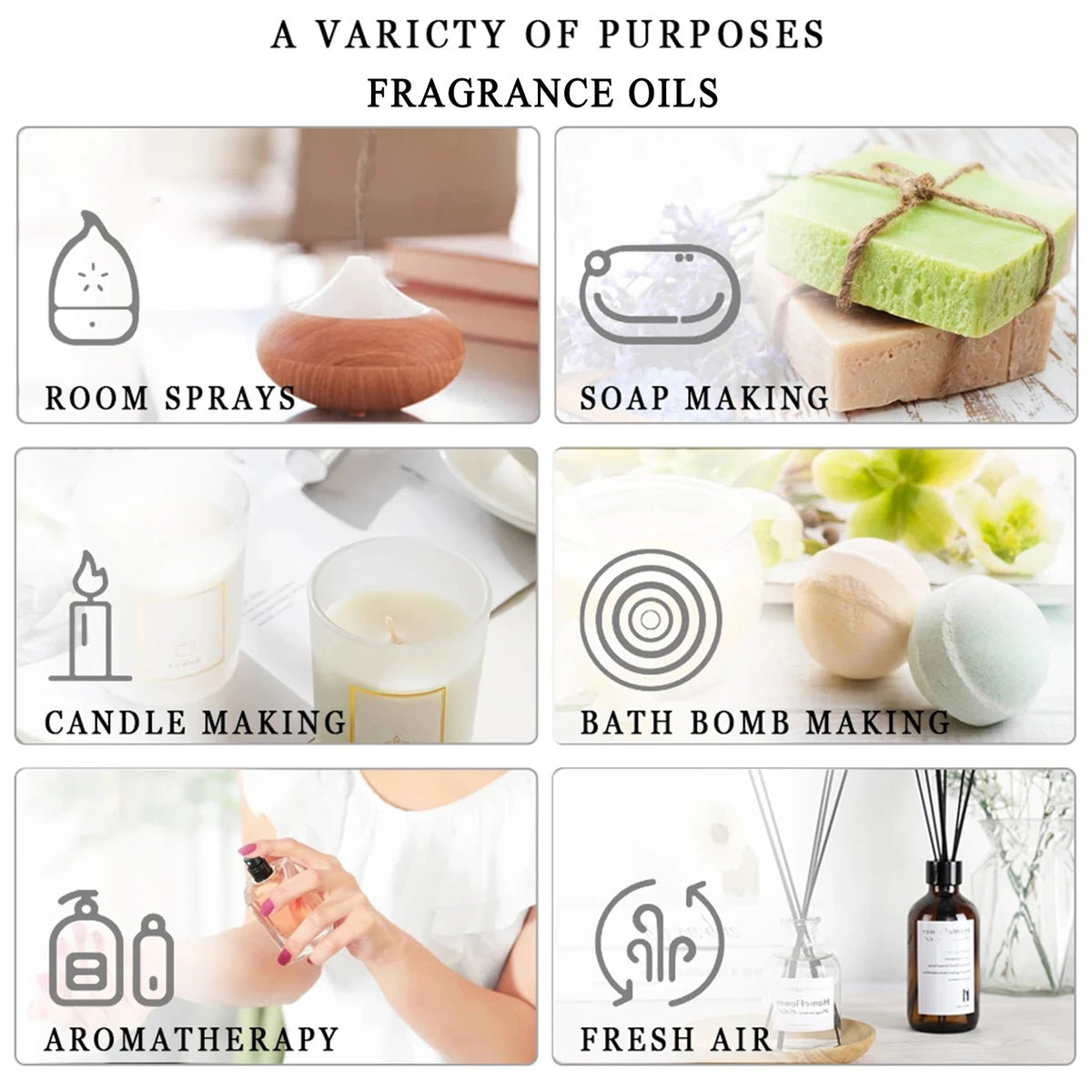 PHATOIL 30ml Aromatherapy Essential Oil Lavender Eucalyptus Vanilla Sweet Orange Aroma Oils For Diffuser Candle Making DIY Soap